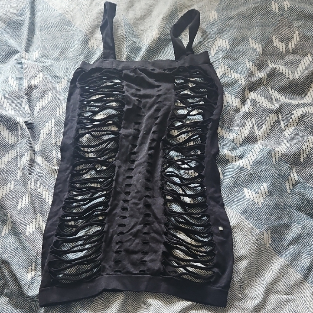 Sexy Black Small/Medium Netted Lingerie Dress S/M
